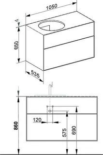 Keuco WUB Edition Lignatur 33371 f. Vari.-Waschtisch L. 2 Ausz. Eiche wi. – Bild 2