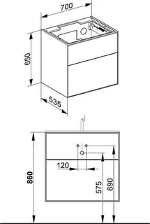 Keuco WUB Edition Lignatur 33340 f. Ker.-Waschtisch 2 Ausz. Eiche wi. – Bild 2
