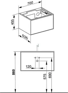 Keuco WUB Edition Lignatur 33340 f. Ker.-Waschtisch 1 Ausz. Eiche wi. – Bild 2