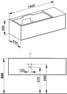 Keuco WUB Edition Lignatur 33351 f. Ker.-Waschtisch L. 1 Ausz. Eiche wi. – Bild 2