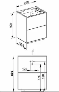 Keuco WUB Standm. Edition Lignatur 33340 Ker.-Waschtisch 2 Ausz. Eiche wi. – Bild 2