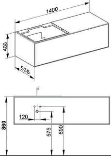 Keuco WUB Edition Lignatur 33342 f. Ker.-Waschtisch L. 1 Ausz. Eiche wi. – Bild 2