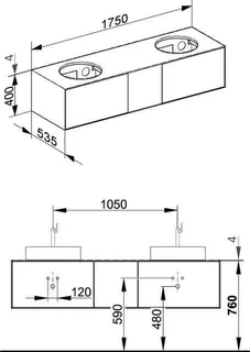 Keuco WUB Edition Lignatur 33383 f. 2 Ker.-Waschtisch 3 Ausz. Eiche – Bild 2