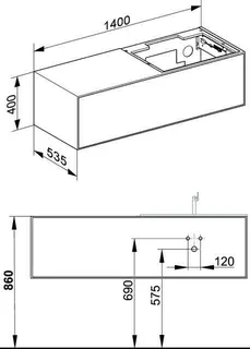 Keuco WUB Edition Lignatur 33342 f. Ker.-Waschtisch R. 1 Ausz. Eiche wi. – Bild 2