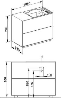 Keuco WUB Standm. Edition Lignatur 33341 Ker.-Waschtisch R. 2 Ausz. Eiche wi. – Bild 2