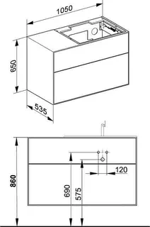 Keuco WUB Edition Lignatur 33341 f. Ker.-Waschtisch R. 2 Ausz. Eiche wi. – Bild 2