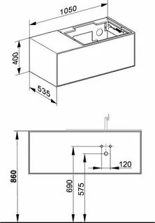 Keuco WUB Edition Lignatur 33341 f. Ker.-Waschtisch R. 1 Ausz. Eiche wi. – Bild 2