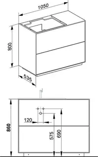 Keuco WUB Standm. Edition Lignatur 33341 Ker.-Waschtisch 2 Ausz. Eiche wi. – Bild 2