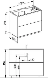 Keuco WUB Standm. Edition Lignatur 33350 Ker.-Waschtisch 2 Ausz. Eiche wi. – Bild 2