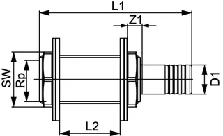 TECElogo-Push Einsteck-Wanddurchführung 2x Mutter, Si-Bronze, 20 x Rp 1/2" – Bild 4