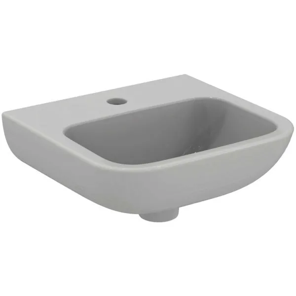 Ideal Standard Handwaschbecken Contour 21, 1 Hahnloch, ohne Überlauf, 400x365x177mm, Weiß