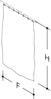 HEWI Duschvorhang Dekor 80, uni weiß, Polyester, B:3000mm H:2000mm – Bild 4