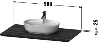 Duravit Luv Massivholzkonsole 1 Ausschnitt 25x988x595mm, Amerikanischer Nussbaum – Bild 2