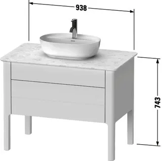 Duravit Luv WTU bodenstehend, 1 Schubkasten, 1 Auszug,743x938x570mm,Weiß Seidenmatt – Bild 3