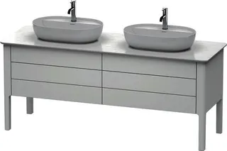 DU WTU bodenstehend Luv 743x1783x570mm 2 SchKa,2 Ausz.,Weiß Seidenmatt