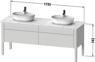 Duravit WTU bodenstehend Luv 743x1783x570mm 2 SchKa,2 Ausz.,Weiß Seidenmatt – Bild 3