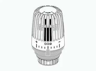 HEIMEIER Thermostat-Kopf K-eco weiß RAL 9016, Standard