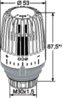 HEIMEIER Thermostat-Kopf K-eco weiß RAL 9016, Standard – Bild 3