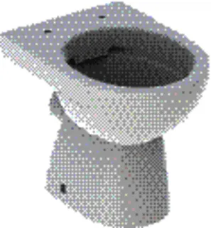 GE Renova Stand-WC Tiefspüler, Abg.horiz teilgeschlossene Form, Rimfree, weiß