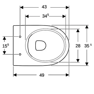 Geberit Renova Stand-WC Tiefspüler, Abg.horiz teilgeschl. Form, Rimfree, pergamon – Bild 5