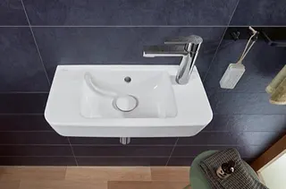 Villeroy & Boch HWB Compact O.novo 500x250mm Eckig 1HL. rechts m. ÜL. Weiß Alpin – Bild 2
