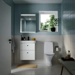 Geberit Option Spiegelschrank mit Beleuchtung zwei Türen, 60x70x15cm – Bild 3