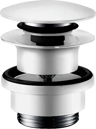 Hansgrohe Ablaufventil push-open DN32 mattweiss mit Überlaufloch