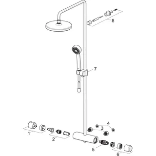 Regenbrause-Duscharmatur HANSAMICRA 4435 3-strahlig Ausld. 445 - 470 mm chr – Bild 5