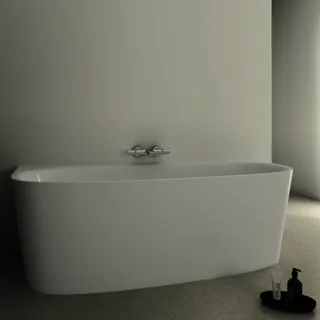Ideal Standard D-Form-Badewanne DEA f.Wandanbindung, m.Ablauf, 1800x800x475/610mm, Weiß – Bild 5