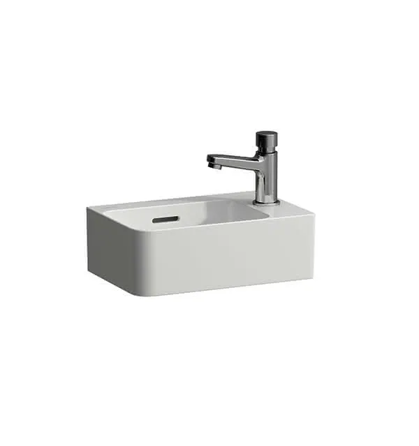 Laufen HWB VAL 220x340x135 asymmetrisch 1 Hahnloch rechts mit Überlauf weiß
