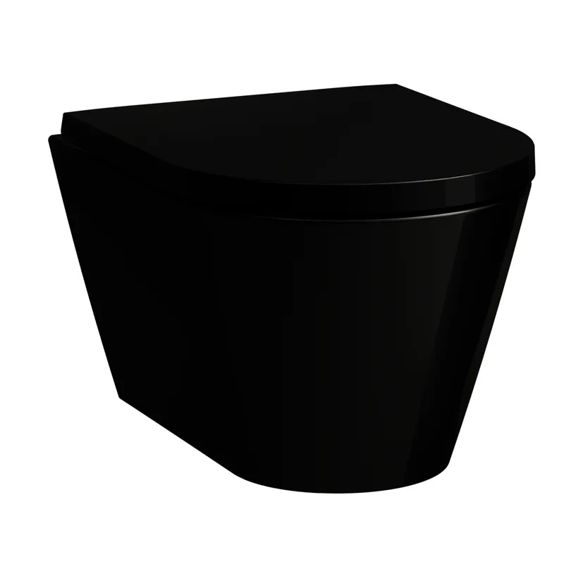 T-WC wandh. K-LAUFEN 490x370 spülrandlos Ausf. kurz schwarz glzd