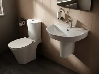 Ideal Standard Waschtisch Connect Air Arc, 1 Hahnloch, mit Überlauf, 600x460x160mm, Weiß – Bild 5