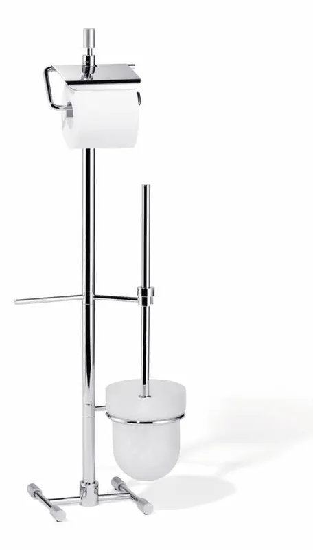 Giese WC-Ständer rund mit Bürstengarn. PH m. Deckel+Ersatzrollenh.