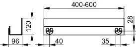 Keuco Duschablage 24953 auf Maß, 400-600 x 120 x 90 mm, schwarzgrau – Bild 2