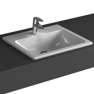 VitrA Einbauwaschtisch S20 500 x 450 mm rechteckig Hahnloch Überlaufl. Weiß HG