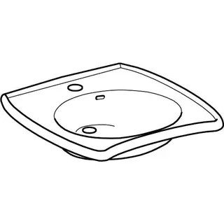 Geberit Vitalis Waschtisch, barrierefrei, 55x55cm mit Hahnloch, mit Überlauf, weiß – Bild 3