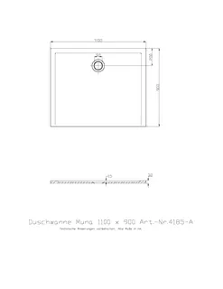 Hoesch Duschwanne Muna 1100x900x30 ohne Antirutsch, Material Solique, Weiß – Bild 2