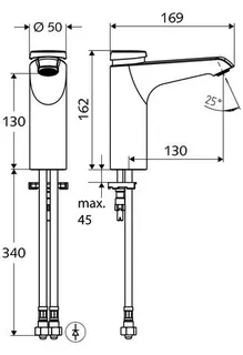 SCHELL Waschtisch-Armatur XERIS SC HD-M Selbstschl., Mischw., mid, chrom – Bild 2