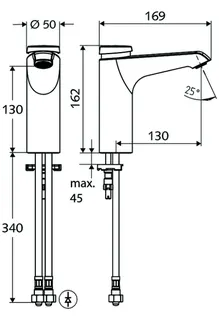 SCHELL Waschtisch-Armatur XERIS SC HD-M Selbstschl., Mischw., mid, chrom – Bild 3