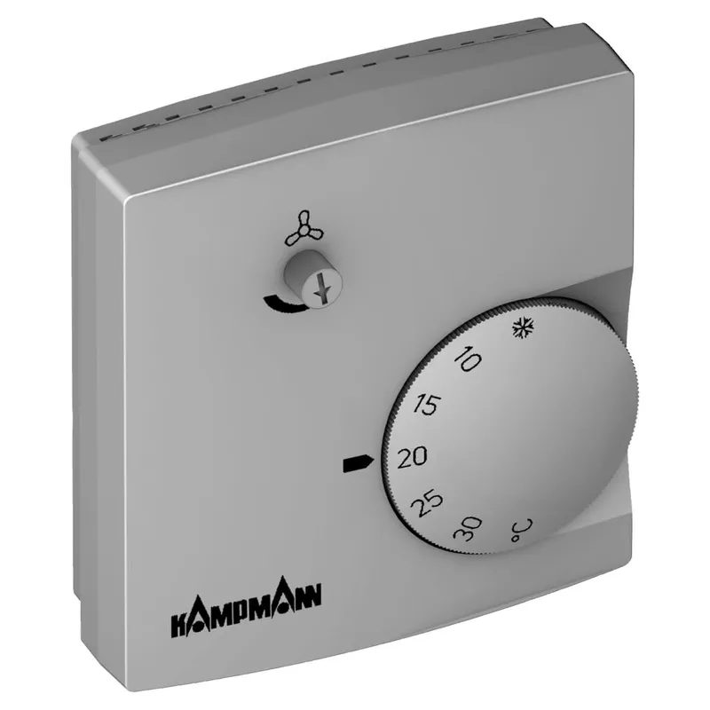 Kampmann Raumthermostat, AP, 24VDC, Typ 342924 mit DZ-geber 0-10V u. Ventilanst. 24VDC