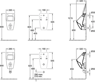 Villeroy & Boch Abs.UR Venticello 320x285x545mm re-eckig oD Zul. verdeckt Graphite c+ – Bild 4