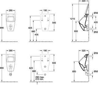 Villeroy & Boch Abs.UR Venticello 320x285x545mm re-eckig oD Zul. verdeckt Graphite c+ – Bild 5