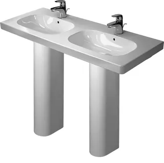 Duravit Möbel-Doppelwaschtisch D-Code 1200 mm mit ÜL, mit HLB, 1 HL pro Becken, weiß – Bild 3