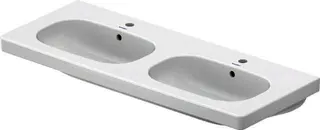 Duravit Möbel-Doppelwaschtisch D-Code 1200 mm mit ÜL, mit HLB, 1 HL pro Becken, weiß – Bild 4