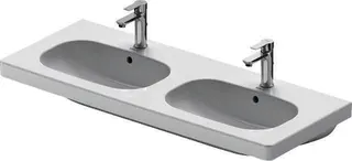 Duravit Möbel-Doppelwaschtisch D-Code 1200 mm mit ÜL, mit HLB, 1 HL pro Becken, weiß – Bild 5