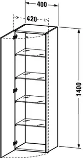 Duravit Hochschrank DuraStyle 360x400x1400mm 1 Tür,TA links,weiß hochgl./weiß hochgl – Bild 4