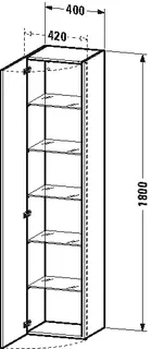 Duravit Hochschrank DuraStyle 360x400x1800mm 1 Tür,TA rechts,weiß hochgl./weiß hochgl. – Bild 4