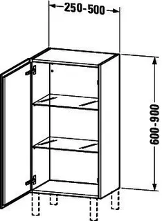 Duravit HHS individual L-Cube 200x250x600mm 1 Tür, TA links, mediterrane eiche – Bild 2