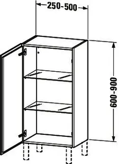 Duravit HHS individual L-Cube 200x250x600mm 1 Tür, TA links, mediterrane eiche – Bild 3