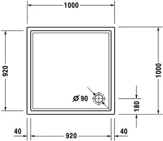 Duravit Starck Slimline Duschwanne Quadratisch 1000x1000x50 mm Weiß Sanitär – Bild 3